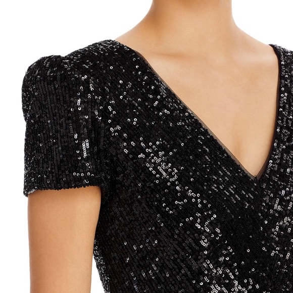 AQUA Short Sleeve Sequined Dress - 100% Exclusive - Picture 2 of 4